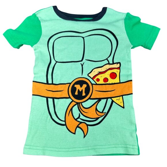 Teenage Mutant Ninja Turtles Boys Sz 5T Tee Shirt Graphic Green Cosplay Costume - Picture 1 of 12